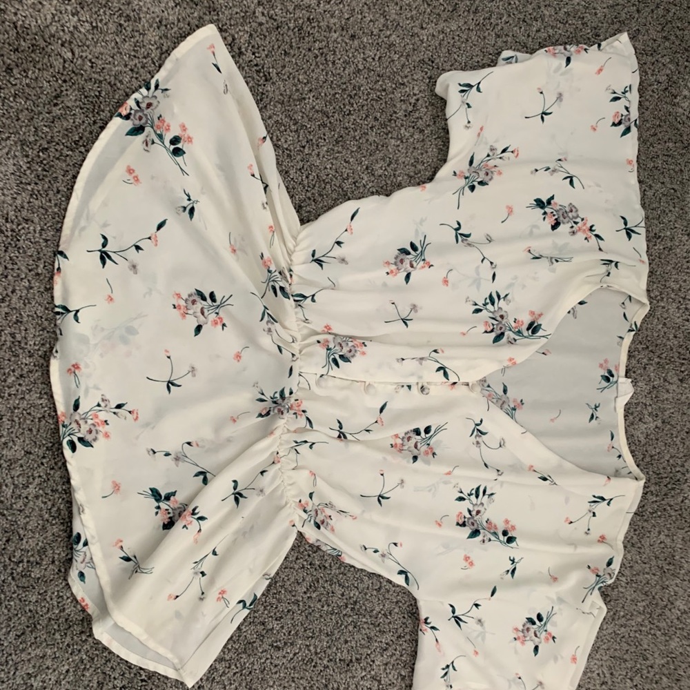 White float floral blouse